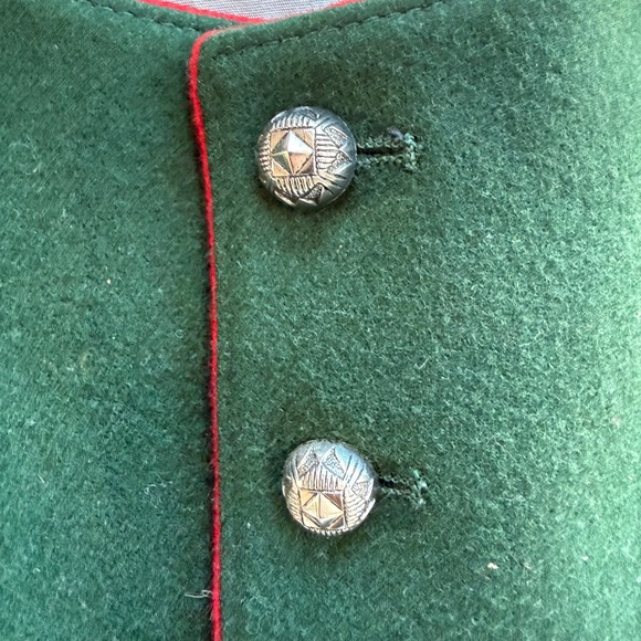 Miesbacher Trachten Vest Mens Green Wool Trachten Germam Oktoberfest Sz 56 L/XL - Picture 8 of 9